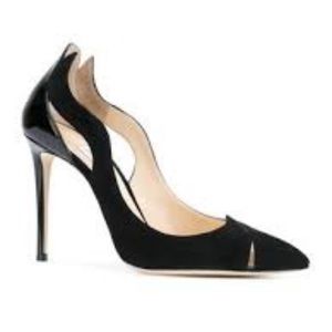 Jimmy Choo Saga 100 Leather & Suede Flame Cutout